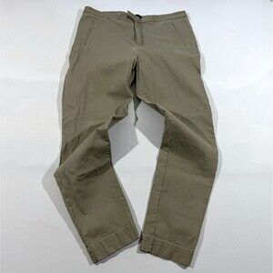 ATM Women’s Green Enzyme Wash Cotton Slim Leg Pants Trouser Casual Sz 10